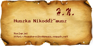 Huszka Nikodémusz névjegykártya